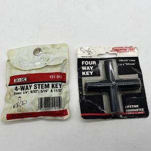 Plumbers 4 Way Stem Valve Shut Off Valve Metal Cross Key Tool Wrench Sillcock 2